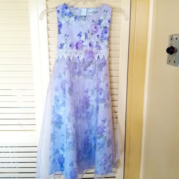 Purple Floral Dress Special Ocaasion Flower Girl 8 - Picture 5 of 5